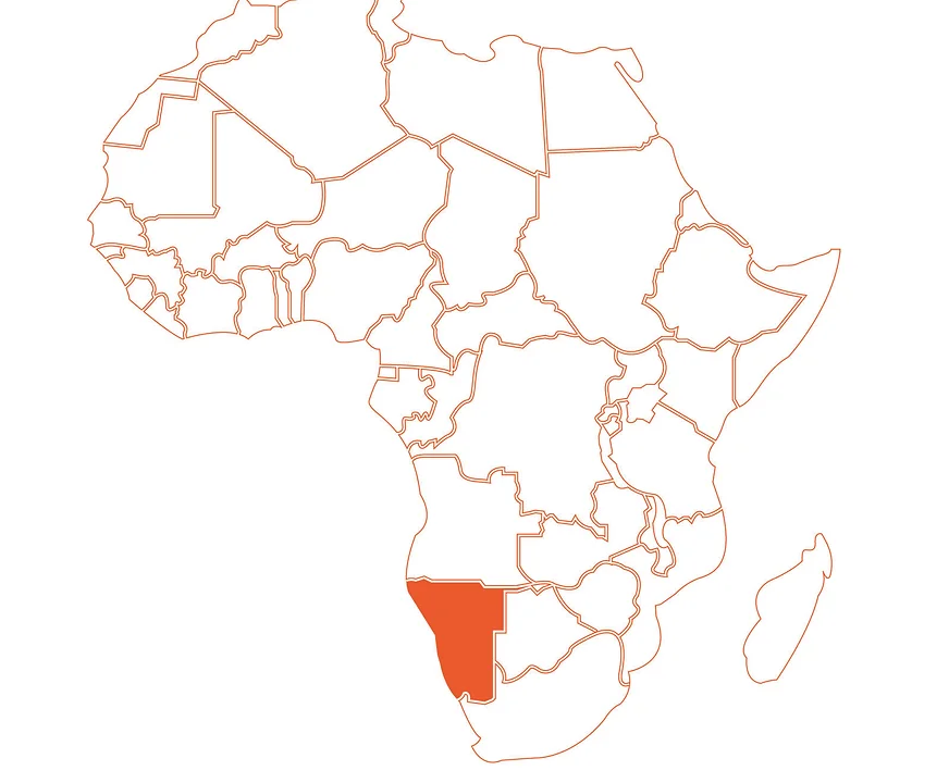 Map showing Namibia