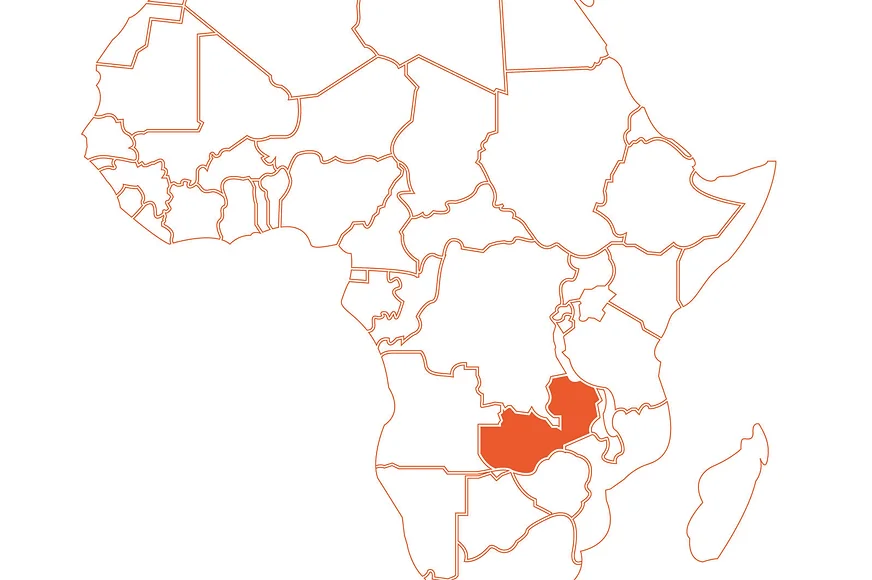 Map showing Zambia