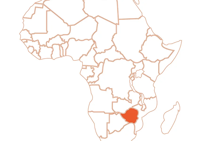 Map showing Zimbabwe